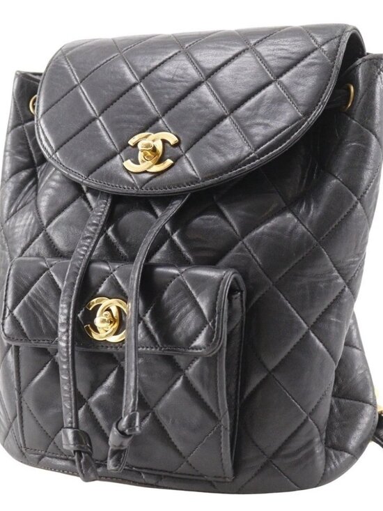 CHANEL Matelasse Backpack Daypack vintage black lambskin Women main image 11